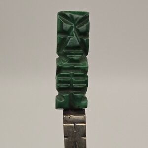 Uhren Schaaff Vintage Aztec Calendar Tiki Souvenir Spoon Silver Green